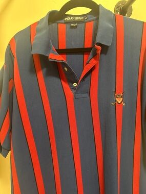 Polo by Ralph Lauren Navy & Red Striped Polo Golf Shirt